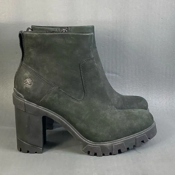 Timberland black leather boot shoes womens size  10