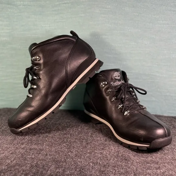 Timberland Black Leather Hiking Boots Waterproof‎ All-Weather Size 9.5M