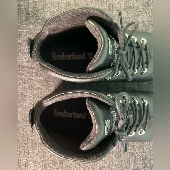 Timberland Black Leather Hiking Boots Waterproof‎ All-Weather Size 9.5M