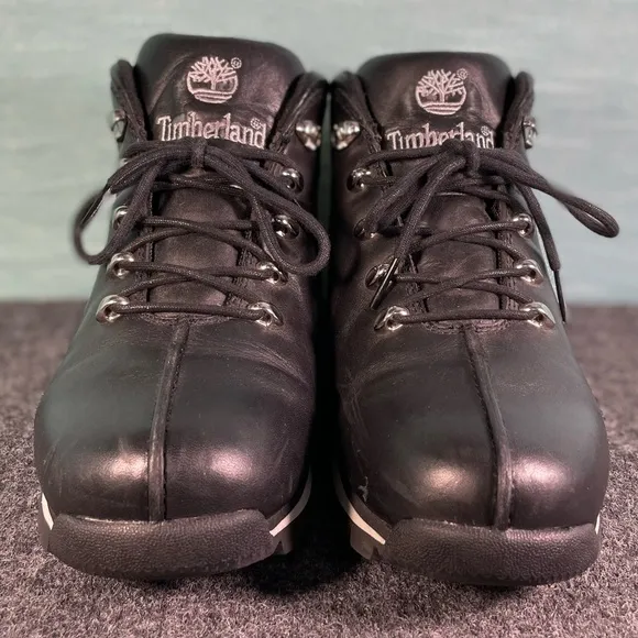 Timberland Black Leather Hiking Boots Waterproof‎ All-Weather Size 9.5M