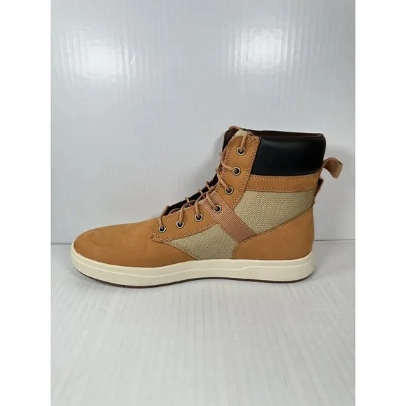Timberland Davis Square Leather Fabric Boot Wheat Nubuck Size 12 TB 0A2HE2 231