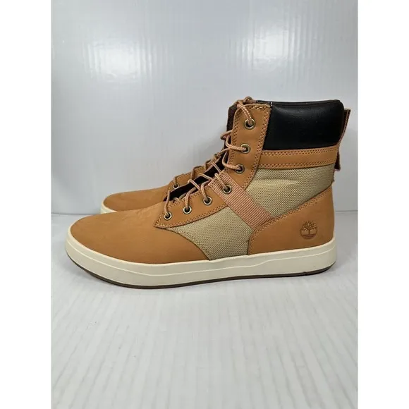 Timberland Davis Square Leather Fabric Boot Wheat Nubuck Size 12 TB 0A2HE2 231