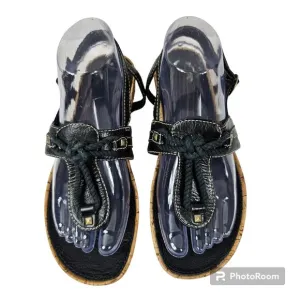 Timberland Estla #11675 Black Leather and Cork Thong Sandals Women's 7.5…