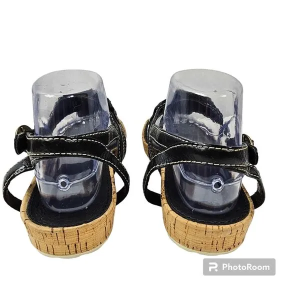 Timberland Estla #11675 Black Leather and Cork Thong Sandals Women's 7.5…