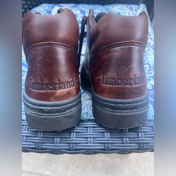 Timberland Men's Brown Leather Boots Size 10.5 Hiking Style Chukka Walking