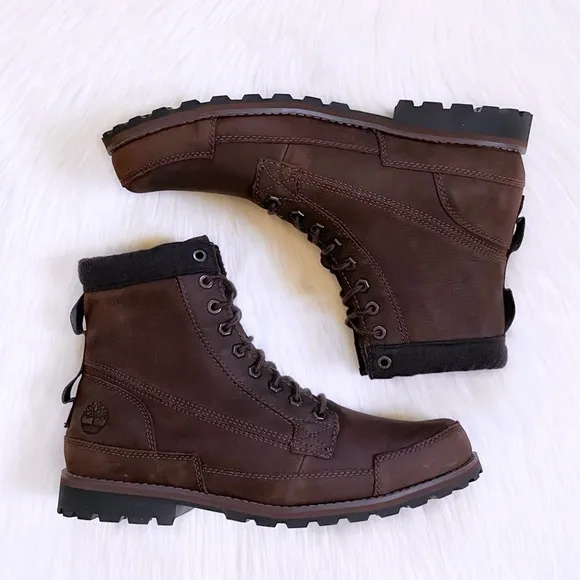 Timberland Men’s Originals 6” Warm Lined Brown Leather Boots