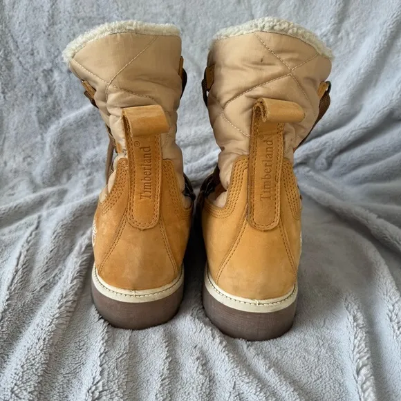 Timberland Sherpa Lined Lace Up Tan Winter Boots Men’s Size 10
