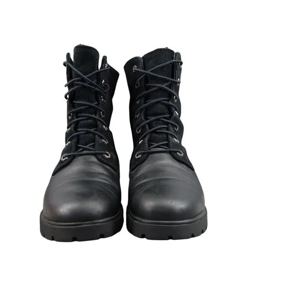 Timberland Shoes Womens 7 Boots Combat Fashion Jayne Teddy Fleece Foldover Black