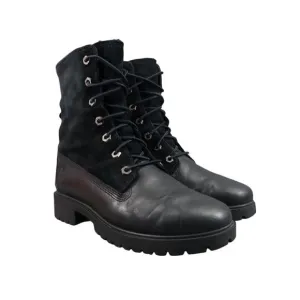 Timberland Shoes Womens 7 Boots Combat Fashion Jayne Teddy Fleece Foldover Black