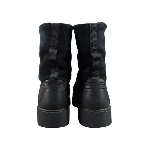Timberland Shoes Womens 7 Boots Combat Fashion Jayne Teddy Fleece Foldover Black