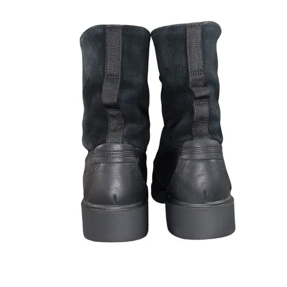 Timberland Shoes Womens 7 Boots Combat Fashion Jayne Teddy Fleece Foldover Black