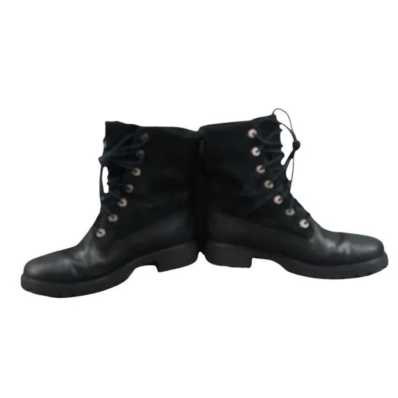 Timberland Shoes Womens 7 Boots Combat Fashion Jayne Teddy Fleece Foldover Black