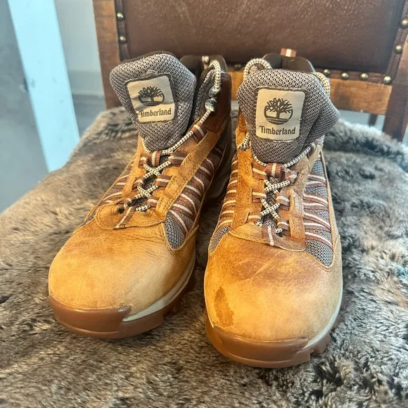 Timberland Wide Mount Maddsen Leather Mid Ankle Hiking Boots, Size 8.5