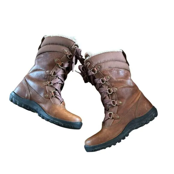 TIMBERLAND MOUNT HOPE MID WATERPROOF SNOW BOOTS Brown Leather size 7