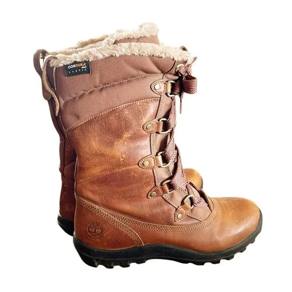 TIMBERLAND MOUNT HOPE MID WATERPROOF SNOW BOOTS Brown Leather size 7