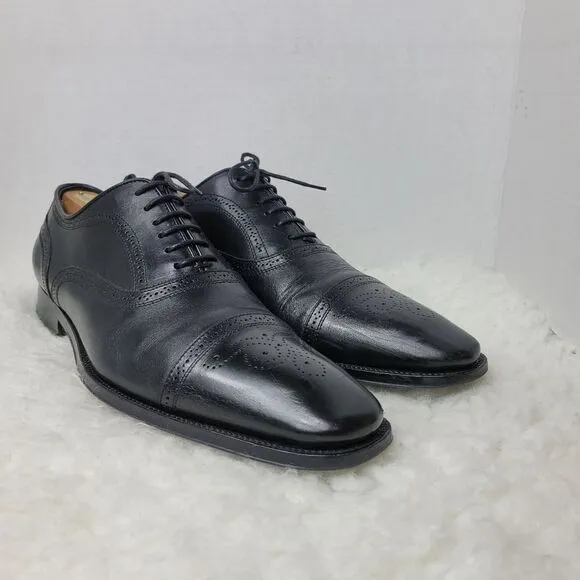 To Boot New York  Mens Shoes Size 10.5 Medallion Cap Toe Black Leather Oxford