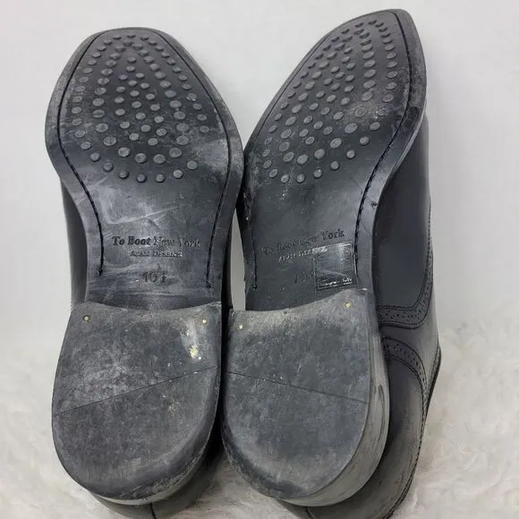To Boot New York  Mens Shoes Size 10.5 Medallion Cap Toe Black Leather Oxford