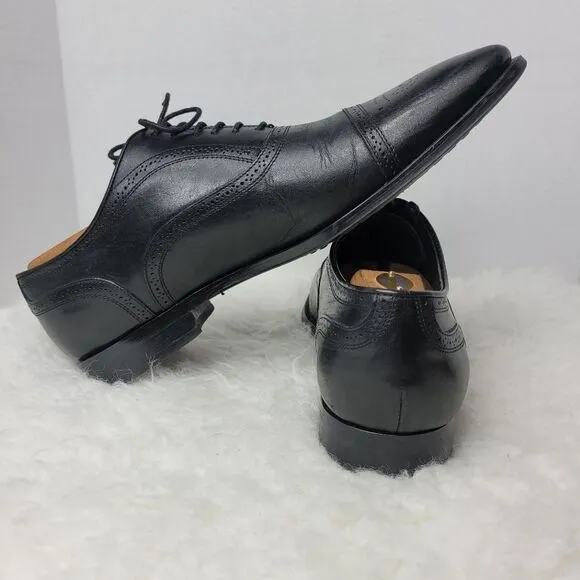 To Boot New York  Mens Shoes Size 10.5 Medallion Cap Toe Black Leather Oxford
