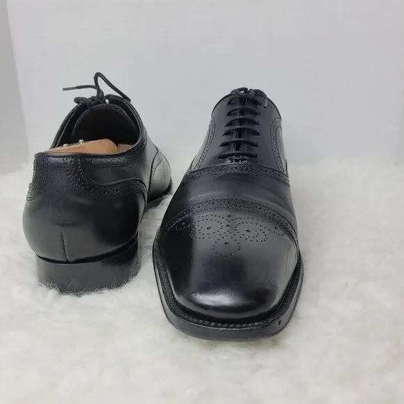 To Boot New York  Mens Shoes Size 10.5 Medallion Cap Toe Black Leather Oxford