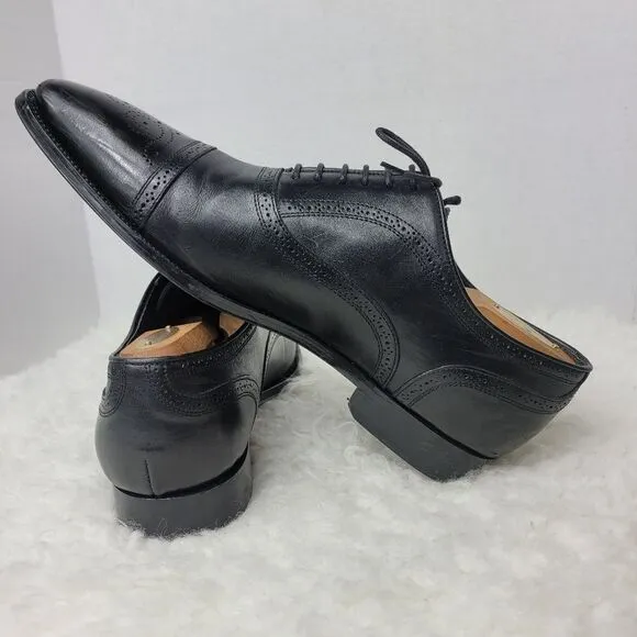 To Boot New York  Mens Shoes Size 10.5 Medallion Cap Toe Black Leather Oxford