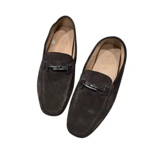 Tod's Driver Loafer Men's 9 Brown Suede Slip On Low Top Flat Closed Toe Casual S