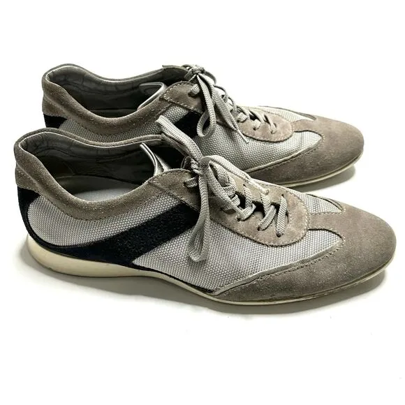 TOD'S Shoes Men’s Size 7.5, US 9 beige Black Suede Leather Italy Italian