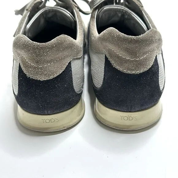 TOD'S Shoes Men’s Size 7.5, US 9 beige Black Suede Leather Italy Italian