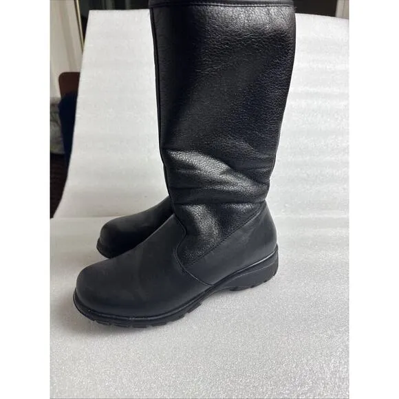 TOE WARMERS CANADA BLACK Leather FUR LINED Zip up Winter BOOTS T08668 WOMEN 8W