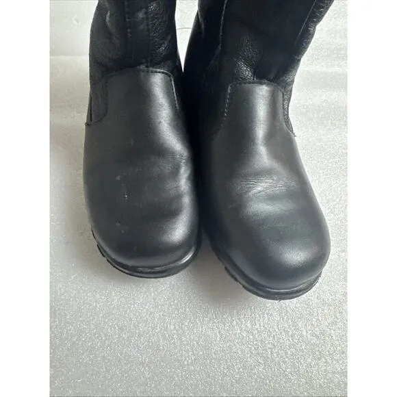 TOE WARMERS CANADA BLACK Leather FUR LINED Zip up Winter BOOTS T08668 WOMEN 8W