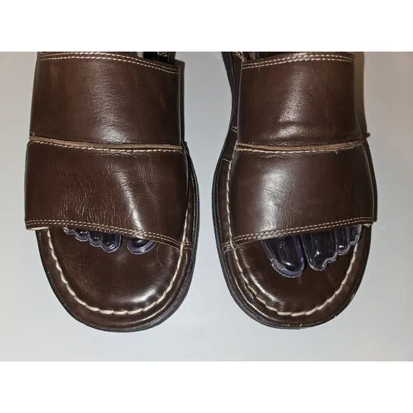 Tommy Bahama Men's Vero Beach Slide Sandals Espresso Brown Premium Leather Sz 11