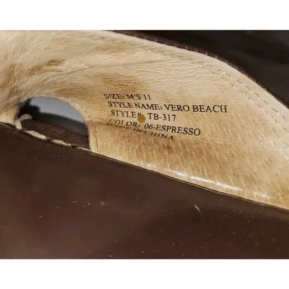 Tommy Bahama Men's Vero Beach Slide Sandals Espresso Brown Premium Leather Sz 11