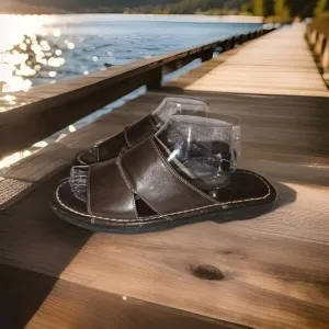 Tommy Bahama Men's Vero Beach Slide Sandals Espresso Brown Premium Leather Sz 11