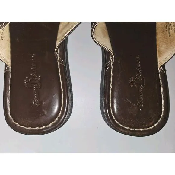 Tommy Bahama Men's Vero Beach Slide Sandals Espresso Brown Premium Leather Sz 11