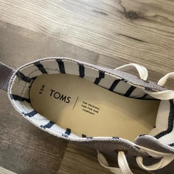 Toms Size 9.5 Comfort Shoes Women's Bota Morning Canvas Shoes Gray