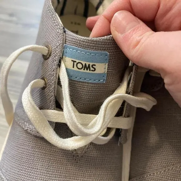 Toms Size 9.5 Comfort Shoes Women's Bota Morning Canvas Shoes Gray
