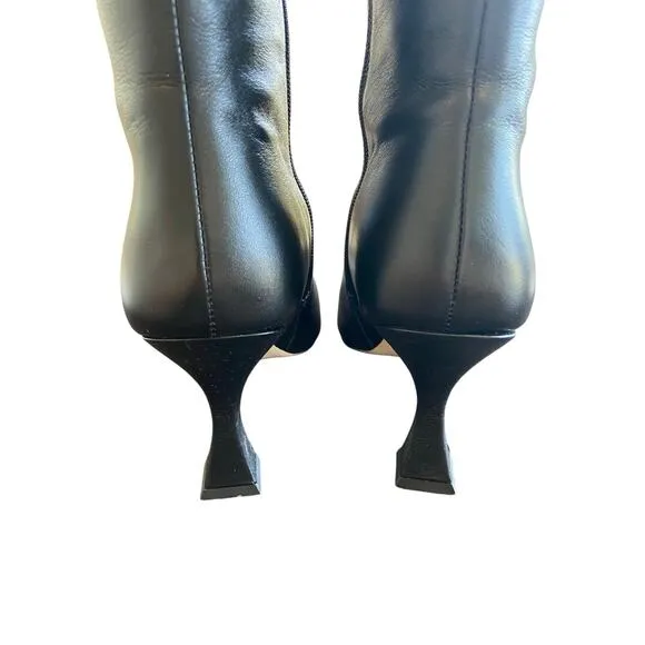 Tony Bianco Fantasy Boots Leather Knee High Square Toe Classy Blck Venice Sz 9.5