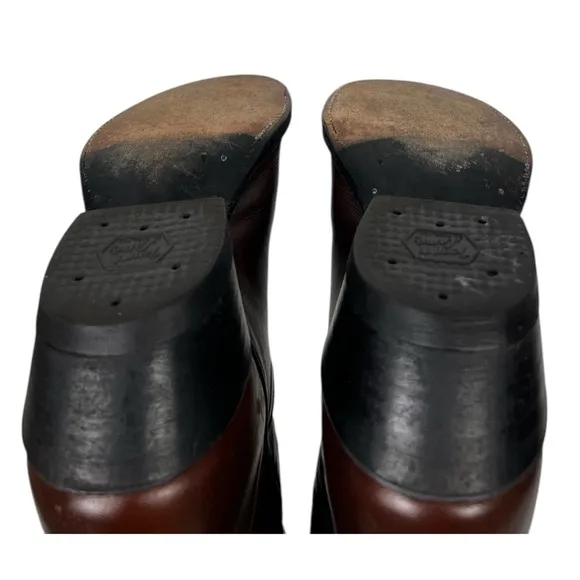 Tony Lama Cowboy Boots Style 5084 Mens 9 B Brown Leather Texas USA Vintage
