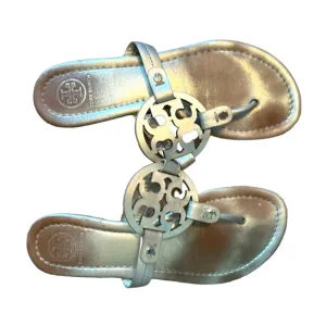 Tory Burch 6 Miller Sandals Gold Leather Thong Slip On Shoes Womens Summer