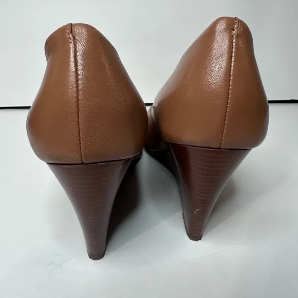 Tory Burch Women's Brown Leather Wedges Sz.8.5