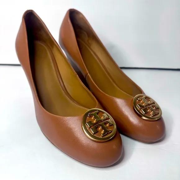 Tory Burch Women's Brown Leather Wedges Sz.8.5