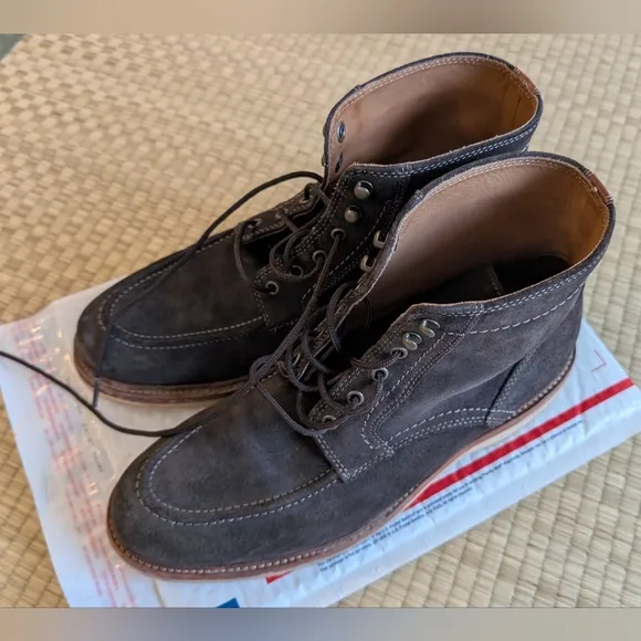 Trask Andrew Gray Weather Resistant Suede Leather Boots Brown Men's Size 9.5