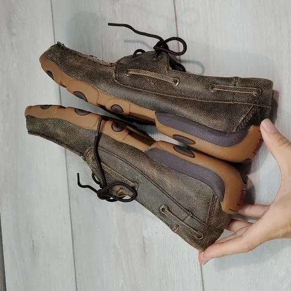 Twisted X Womens &quot;Like New&quot;Driving Moc Leather boots shoes sz 5.5M