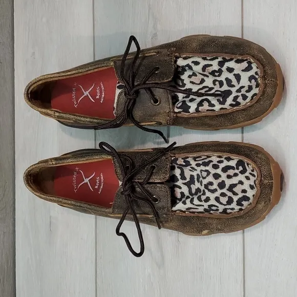 Twisted X Womens &quot;Like New&quot;Driving Moc Leather boots shoes sz 5.5M