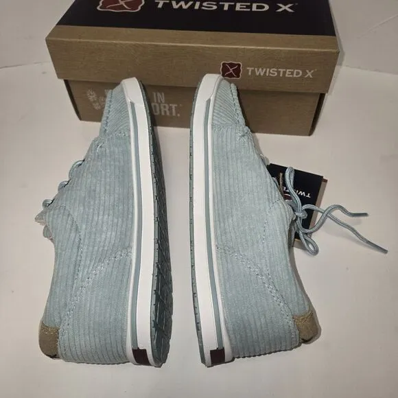 Twisted X Wrangler Women's Kicks Casual Shoes Iced Aqua Blue Corduroy WCA0100
