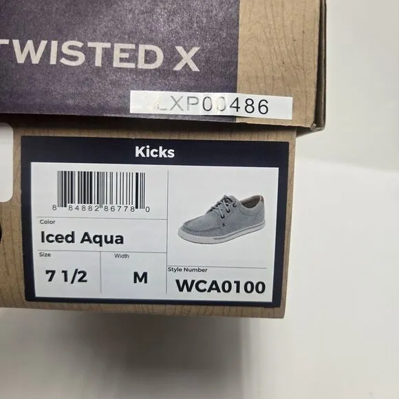 Twisted X Wrangler Women's Kicks Casual Shoes Iced Aqua Blue Corduroy WCA0100