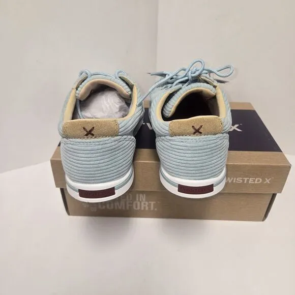 Twisted X Wrangler Women's Kicks Casual Shoes Iced Aqua Blue Corduroy WCA0100
