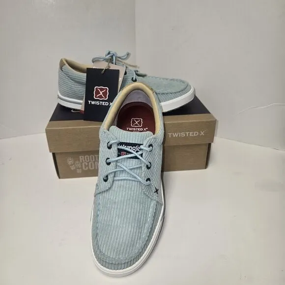 Twisted X Wrangler Women's Kicks Casual Shoes Iced Aqua Blue Corduroy WCA0100
