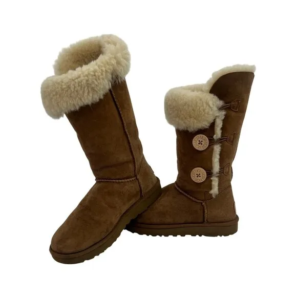 UGG Australia Bailey Triple Button 1873 Chestnut Sheepskin Boots