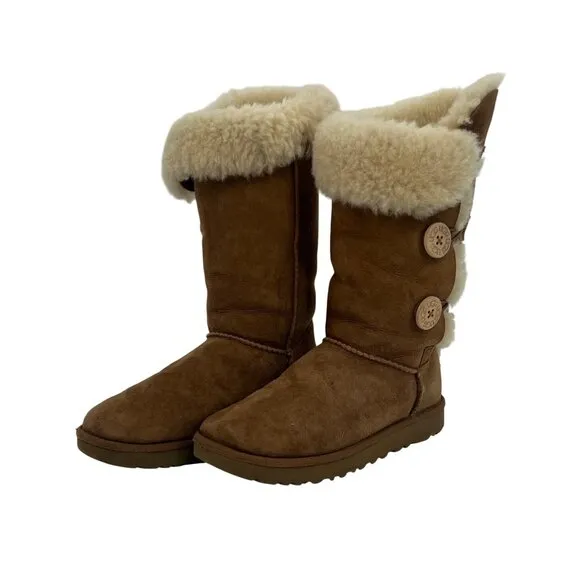 UGG Australia Bailey Triple Button 1873 Chestnut Sheepskin Boots