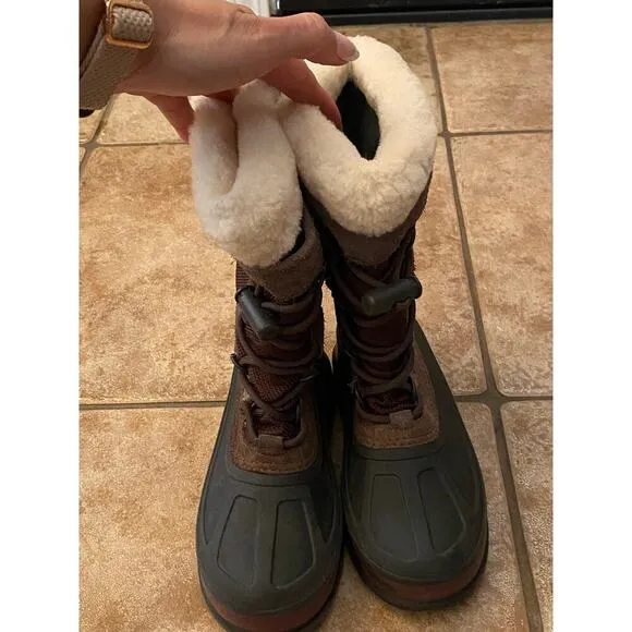 UGG AUSTRALIA Bobbey Winter Snow Boots Brown Size US 3 Youth Warm Rain S/N 3288